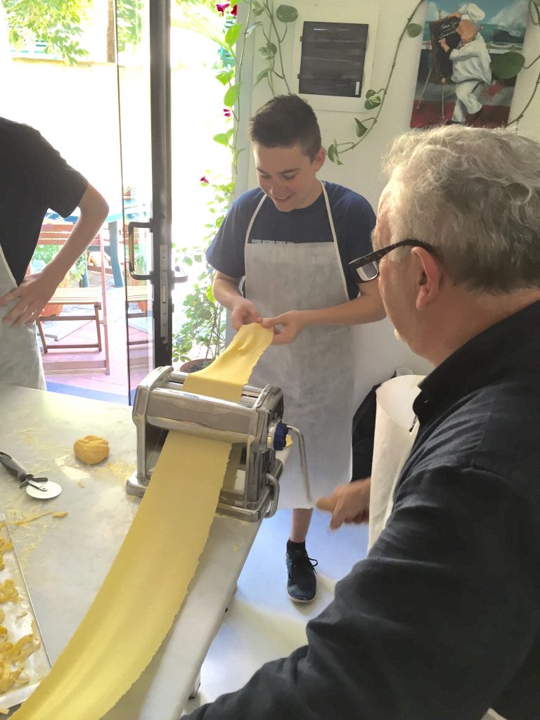 Ted and the longest sheet of pasta!