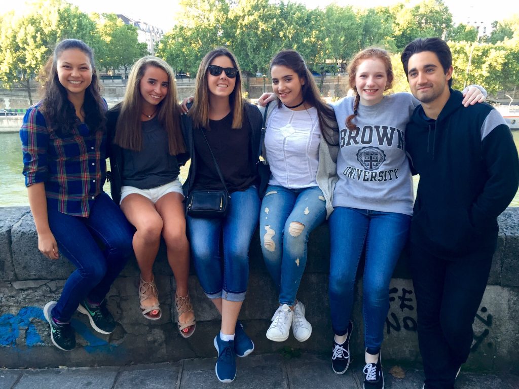 Kelsey, Campbell, Taylor, Nikki, Maggie, and Ashton smile beside the Seine as we made our way toward the Bastille Day festivities!