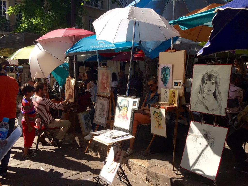 And then we hit the markets around Mon Martre. Nikki and Campbell had a caricature  drawn of the two of them, and several of us left with original art in tow!