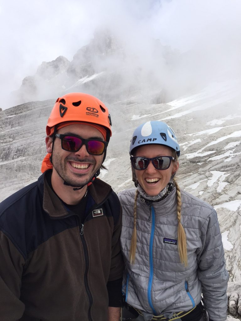 Leaders David & Jen post-climb on top of Casteletto Superiore