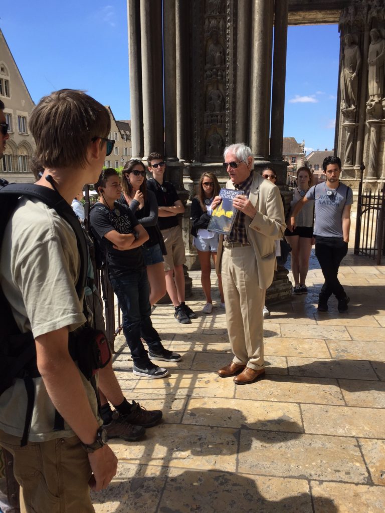 Chartres expert Malcolm Miller treated us to a reading of the stories built into the great stained glass windows. The cathedral itself is a book!